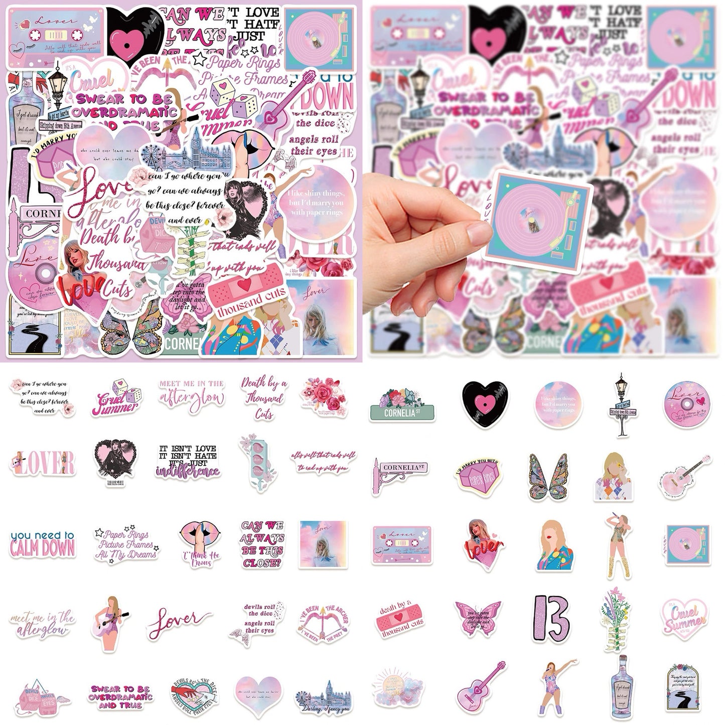 50 Pcs Non-repetitive Stickers